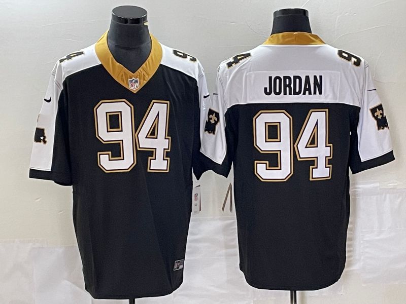 Men New Orleans Saints 94 Jordan Black Nike 2023 Vapor Untouchable Limited Player NFL Jersey